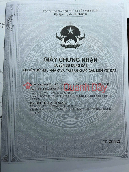 BEAUTIFUL HOUSE WITH TWO STREET FRONTAGES – GOOD PRICE – OWNER NEEDS TO SELL AT 161 Nguyen Duy Cung Street, Ward 12 Vietnam | Sales, đ 7.9 Billion