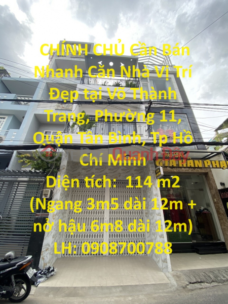 OWNER Needs to Sell House Quickly, Nice Location in Tan Binh District, HCMC - Extremely Discount Price Sales Listings