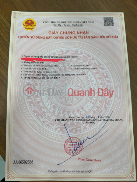 đ 3,1 tỷ | Mua đất Bắc Nha Trang - Xây nhà nghỉ dưỡng gần biển - Đường ô tô - Vài phút kết nối mọi tiện ích