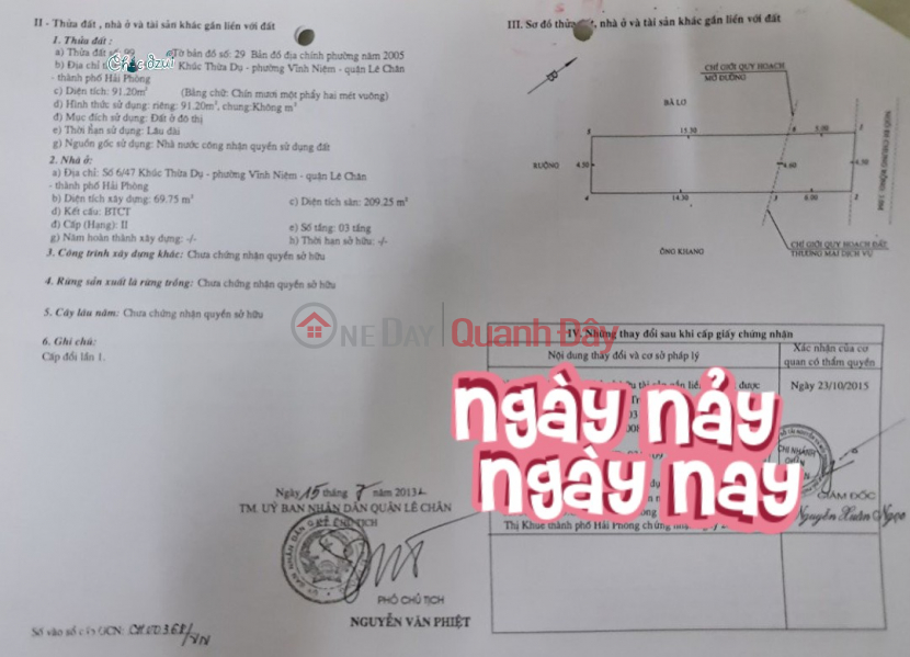 đ 4,68 tỷ | Bán nhà Khúc Thừa Dụ - Lê Chân, DT 91m 4 tầng, độc lập, sân cổng, tuyến 2 GIÁ 4.68 tỉ