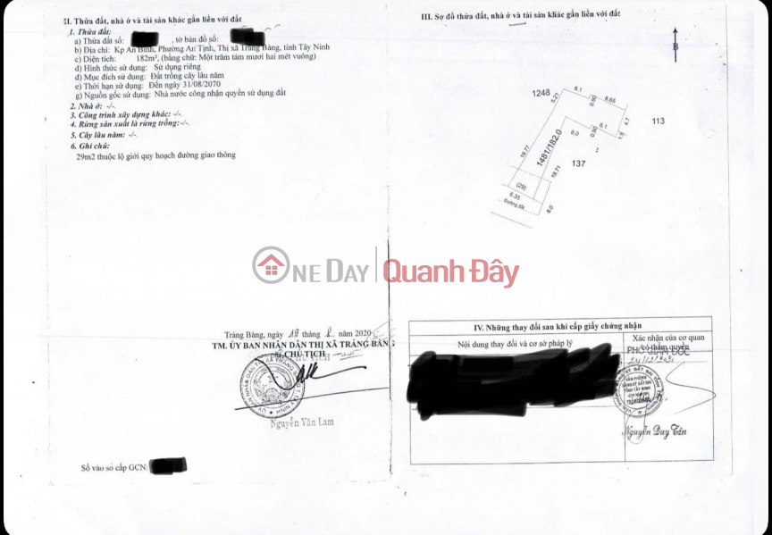 OWNER NEEDS TO SELL A BEAUTIFUL LOT OF LAND - INVESTMENT PRICE In An Tinh Commune, Trang Bang District, Tay Ninh Sales Listings