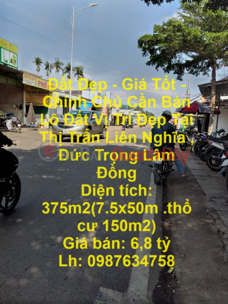 Beautiful Land - Good Price - Owner Needs to Sell Land Lot in Nice Location in Lien Nghia Town, Duc Trong Lam Dong Sales Listings