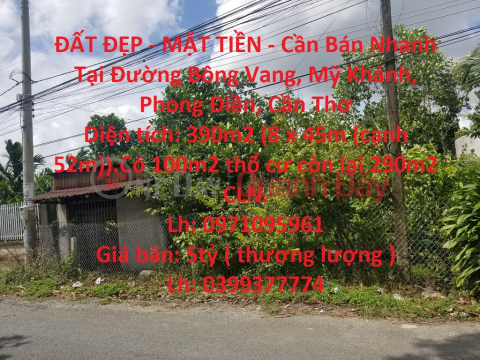 BEAUTIFUL LAND - CASH - Quick Sale At Bong Vang Street, My Khanh, Phong Dien, Can Tho _0