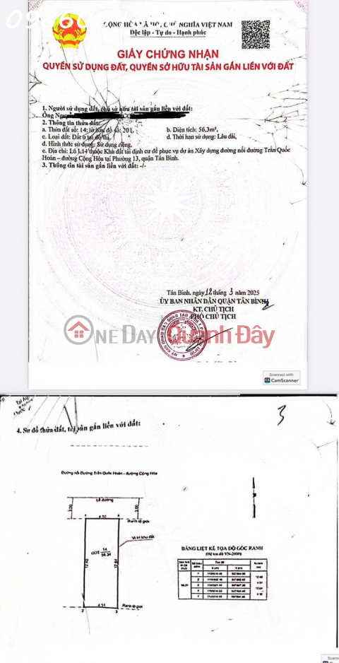 Owner needs to sell a prime plot of land on Tran Quoc Hoan Street, Tan Binh Ward, with an area of 113.7m2, at an investment price. _0