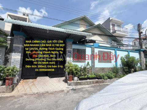 NHÀ CHÍNH CHỦ- GIÁ TỐT CẦN BÁN NHANH CĂN NHÀ VỊ TRÍ ĐẸP tại Thành phố Thủ Dầu Một, tỉnh Bình Dương _0