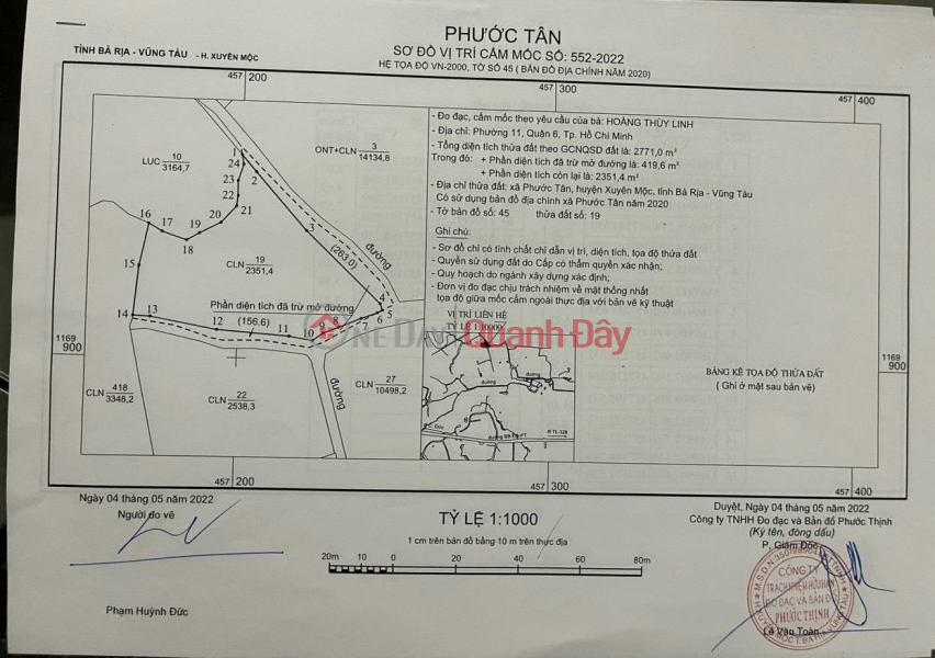 CHÍNH CHỦ CẦN BÁN GẤP Lô Đất 2 Mặt Tiền Cực Đẹp Tại Tỉnh Bà Rịa - Vũng Tàu. Niêm yết bán