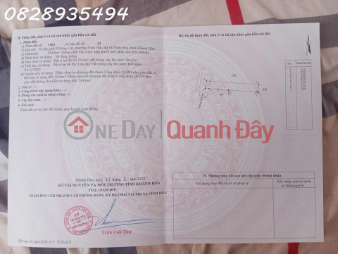 Hàng hiếm tại Phường Ninh Hải, Thị xã Ninh Hòa, Khánh Hòa, DT 254.6 m2, giá đầu tư _0
