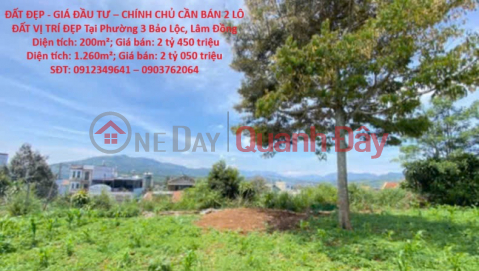 ĐẤT ĐẸP - GIÁ ĐẦU TƯ – CHÍNH CHỦ CẦN BÁN 2 LÔ ĐẤT VỊ TRÍ ĐẸP Tại Phường 3 Bảo Lộc, Lâm Đồng _0