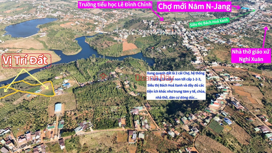 Property Search Vietnam | OneDay | Nhà ở | Niêm yết bán Bán đất view hồ gần chợ Nâm Njang có 440m mặt tiền đường và 150m MT hồ