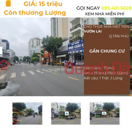 SỐC-Cho thuê nhà Mặt Tiền Vườn Lài 72m2, 15Triệu _0