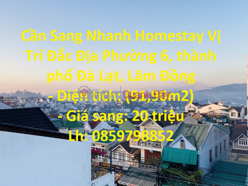 Can Sang Quick Homestay Good Location Ward 6, Da Lat City, Lam Dong Sales Listings