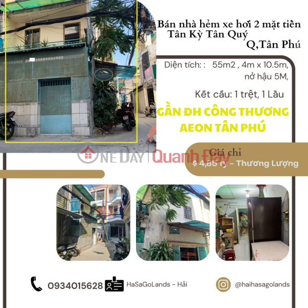 Selling 2-sided house at HXH Le Trong Tan 55m2, 1 Floor, 4.85 billion - Near AEON Sales Listings