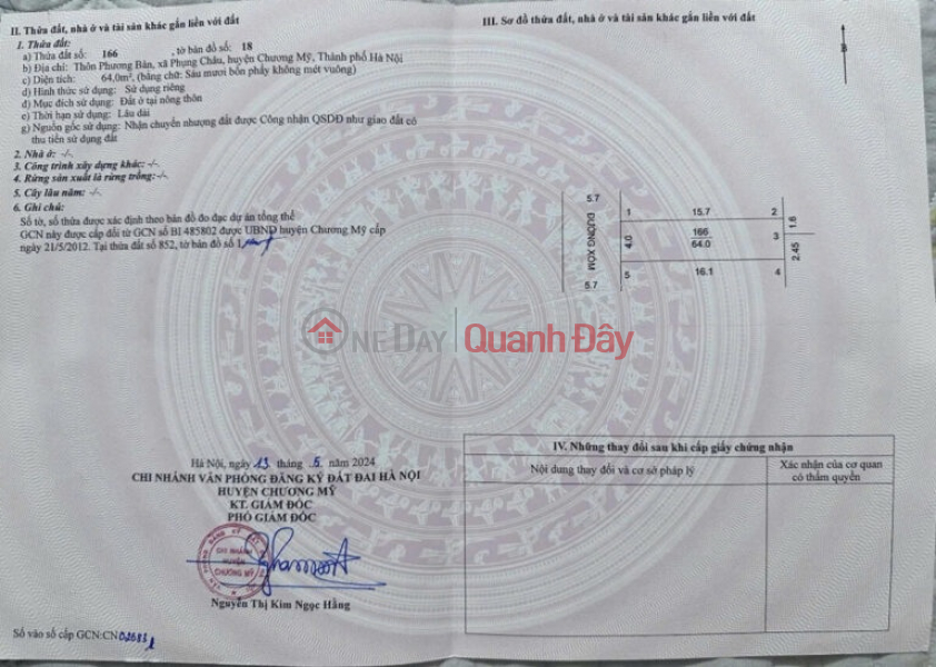 đ 10 triệu DUY NHẤT LÔ ĐẤT ĐƯỜNG THÔNG TO RỘNG 64M TẠI PHỤNG CHÂU-CHƯƠNG MỸ-HÀ NỘI