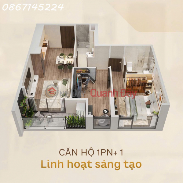 Property Search Vietnam | OneDay | Residential | Sales Listings, Owner needs to sell apartment in Masteri Trinity Square, area 60.4 m2, 2 bedrooms, 2 bathrooms, Van Giang, Hung Yen.