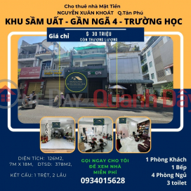 Cho thuê nhà Mặt Tiền Nguyễn Xuân Khoát 126m2, 2Lầu, 30 triệu, gần ngã 4 _0