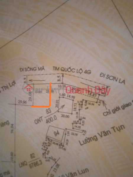 The owner needs to sell a plot of land in Chieng Cang - Song Ma - Son La. Sales Listings