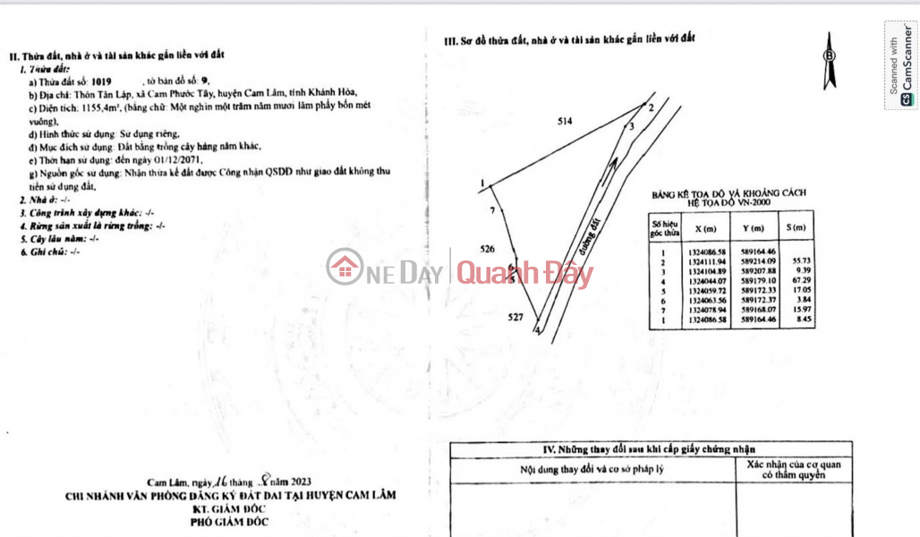 ĐẤT ĐẸP - ĐẦU TƯ SINH LỜI - Chính Chủ Bán Lô Đất Mặt Tiền Xã Cam Phước Tây, Cam Lâm, Khánh Hoà Niêm yết bán