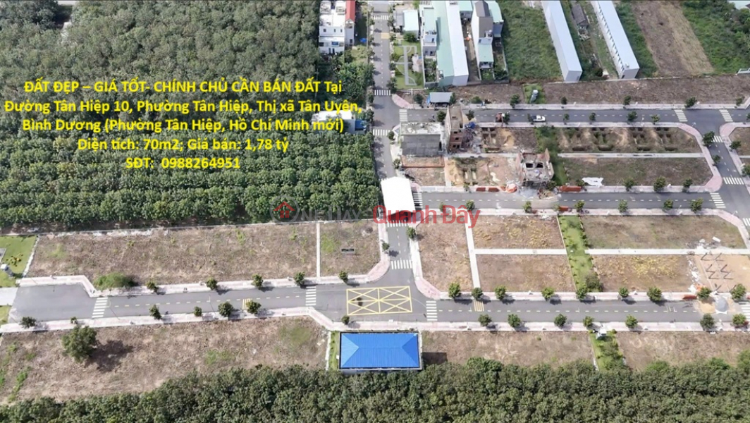 PRIME LAND – GOOD PRICE – OWNER SELLING LAND in Tan Hiep Ward, Tan Uyen Town, Binh Duong Province Sales Listings
