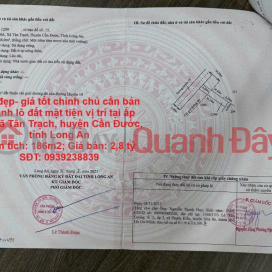 Beautiful land - good price, owner needs to quickly sell a plot of land with convenient location in Can Duoc district, Long An province _0