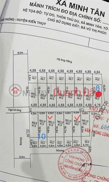 đ 930 triệu | Lô 98m² giá 9xx triệu – rẻ nhất Thù Du Minh Tân ZALO 0567 222 555