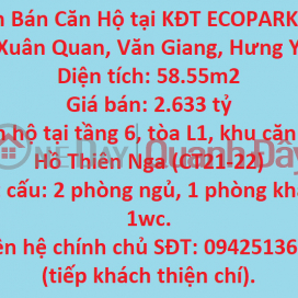 Apartment for sale in ECOPARK urban area in Xuan Quan Commune, Van Giang, Hung Yen. _0