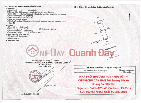 NHÀ PHỐ THƯƠNG MẠI – GIÁ TỐT – CHÍNH CHỦ CẦN BÁN TẠI đường Bờ Kè Hoàng Sa, Mỹ Tho _0