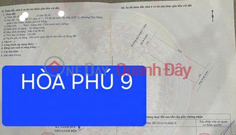 Bán đất mặt tiền đường Hòa Phú 9 - Vị trí đẹp -Đường 7,5m. _0