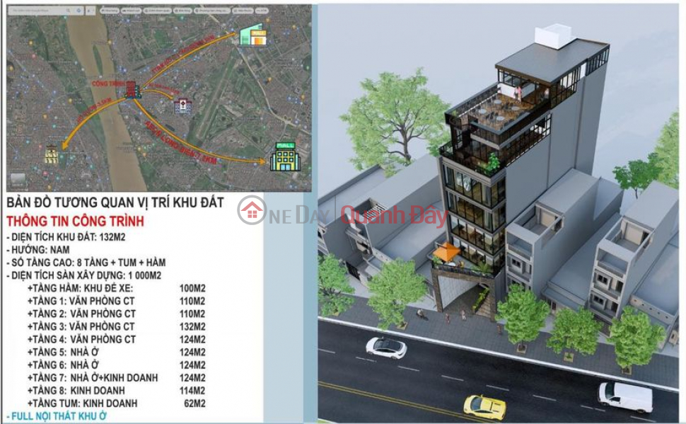 Nguyen Van Cu street frontage. Extremely cool south facing super product, total construction area 1000m, 8 floors for residential and business office, Sales Listings
