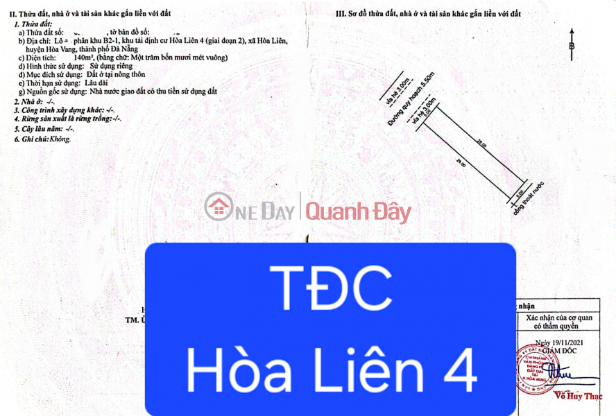 Land for sale in Hoa Lien 4 resettlement area - Area 140m2 - Investment price Sales Listings
