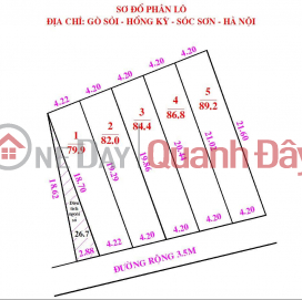 Only 300m from National Highway 3. Selling immediately 86.6m in Go Soi - Hong Ky - Soc Son - Hanoi. Price a few hundred _0