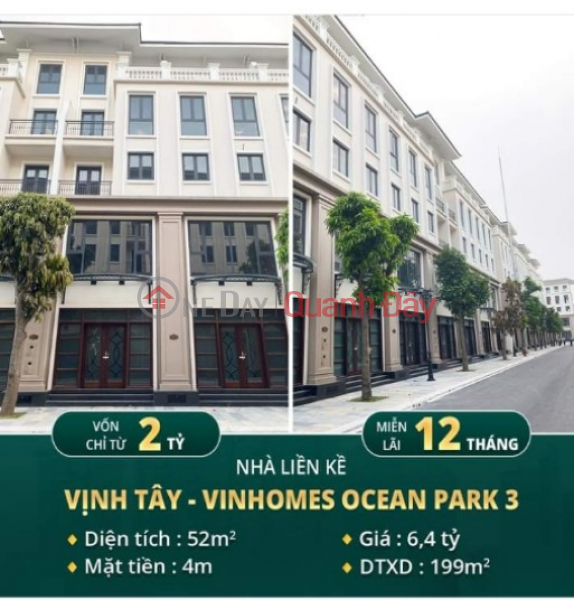 Adjacent, West Bay shophouse has the cheapest price in Vinhomes Ocean Park 3 currently Price is not as good as an apartment Sales Listings