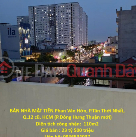 HOUSE FOR SALE FRONTAGE Phan Van Hon, Tan Thoi Nhat Ward, old District 12, HCM (new Dong Hung Thuan Ward) _0