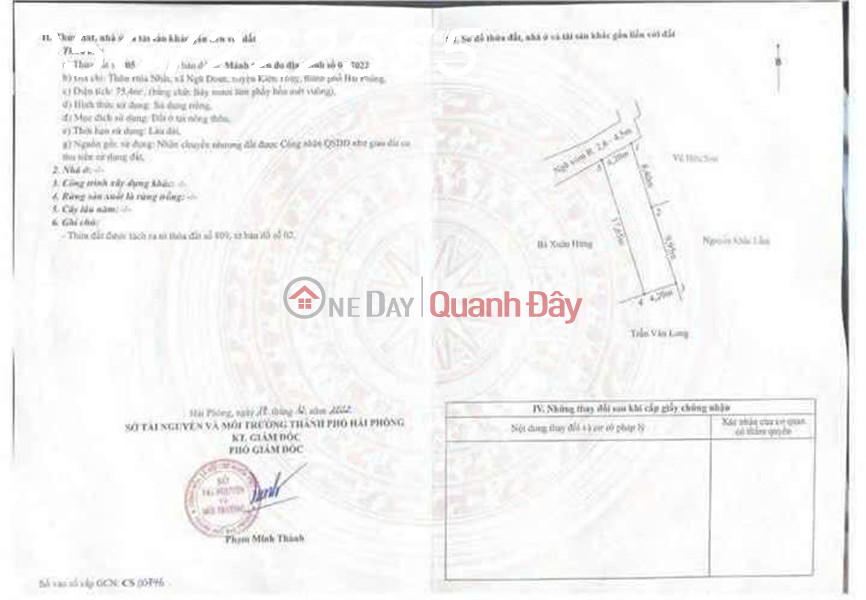 ĐẤT NỀN HÒA NHẤT, NGŨ ĐOAN, KIẾN THỤY – CHỈ 9XX TRIỆU – CƠ HỘI AN CƯ & ĐẦU TƯ-ZALO: 0567 222 555, Việt Nam, Bán | đ 950 triệu