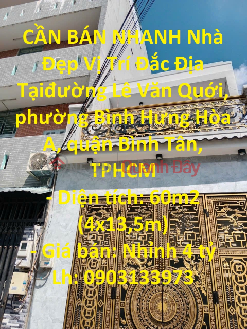 FOR QUICK SALE Beautiful House Great Location In Binh Tan District, Ho Chi Minh City _0