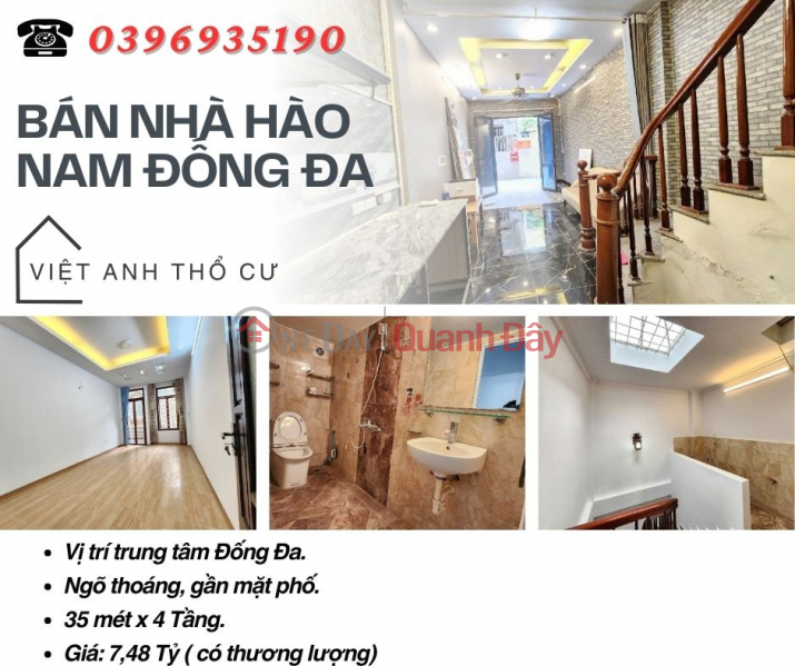 House for sale in Hao Nam, Dong Da, Location near Street Front, Private House, 35mx4F, Price: 7.48 Billion, Contact: 0396935190. Sales Listings