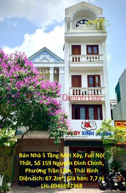 Do Chuyển Công Tác, Chính Chủ Bán Nhà 5 Tầng Full Nội Thất, Nguyễn Đình Chính, Trần Lãm, Thái Bình _0