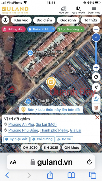 ĐẤT ĐẸP - GIÁ RẺ - Hạ Giá Bán Nhanh LÔ ĐẤT Phường AN PHÚ, GIA LAI Niêm yết bán