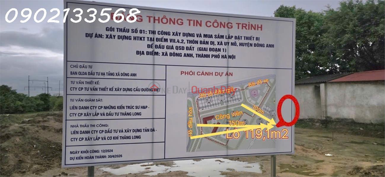 Property Search Vietnam | OneDay | Residential, Sales Listings | Owner selling a beautiful plot of land next to 30 auctioned plots in the center of Dong Anh, a rare prime location.