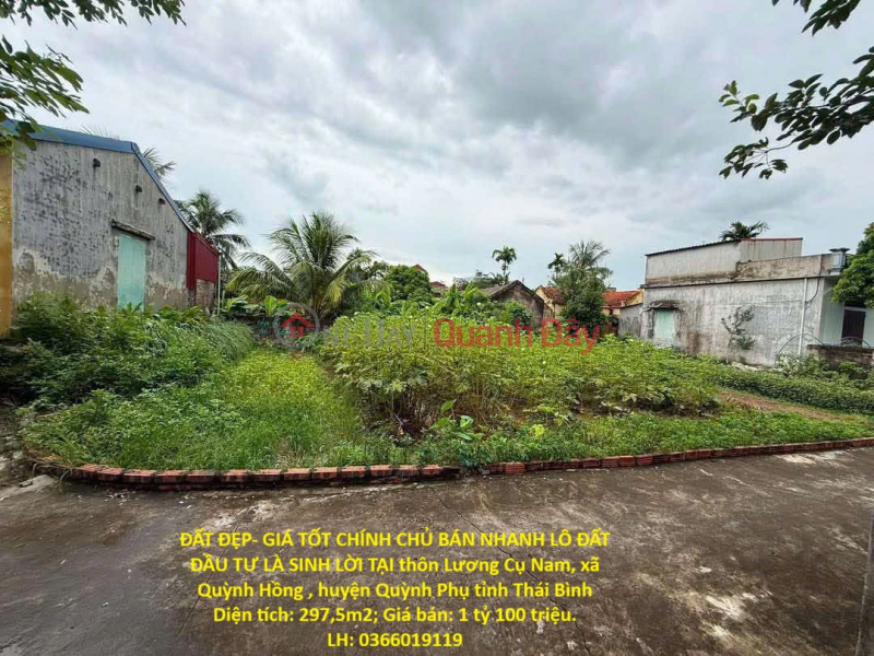 ĐẤT ĐẸP- GIÁ TỐT CHÍNH CHỦ BÁN NHANH LÔ ĐẤT ĐẦU TƯ LÀ SINH LỜI TẠI huyện Quỳnh Phụ tỉnh Thái Bình Niêm yết bán