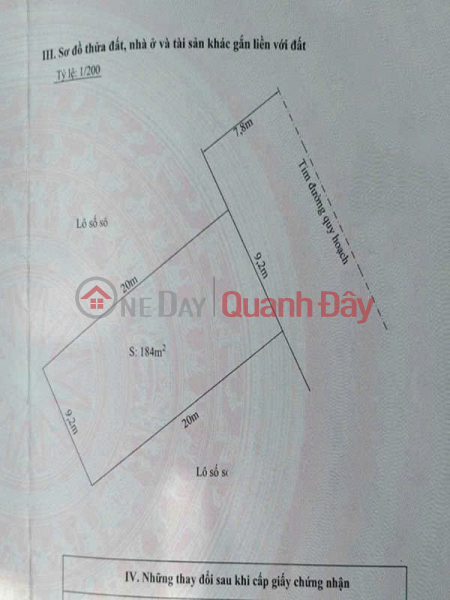 Property Search Vietnam | OneDay | Nhà ở, Niêm yết bán Bán lô đất DT 184 M mặt Đường Hoàng Thế Thiện Vĩnh Lưu Đông Hải 1 Hải An