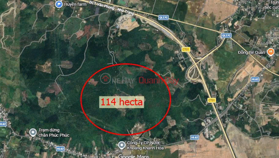 Bán quỹ đất 114ha tại diên thọ, diên khánh khánh hoà. ô tô vào tận nơi. Niêm yết bán