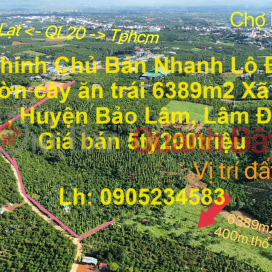 Chính Chủ Bán Nhanh Lô Đất vườn cây ăn trái 6389m2 Xã Lộc An , Huyện Bảo Lâm, Lâm Đồng _0