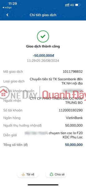 Property Search Vietnam | OneDay | Niêm yết bán, Bán gấp lô đất đấu giá rẻ chưa từng có tại Phú Lộc, Krong Năng