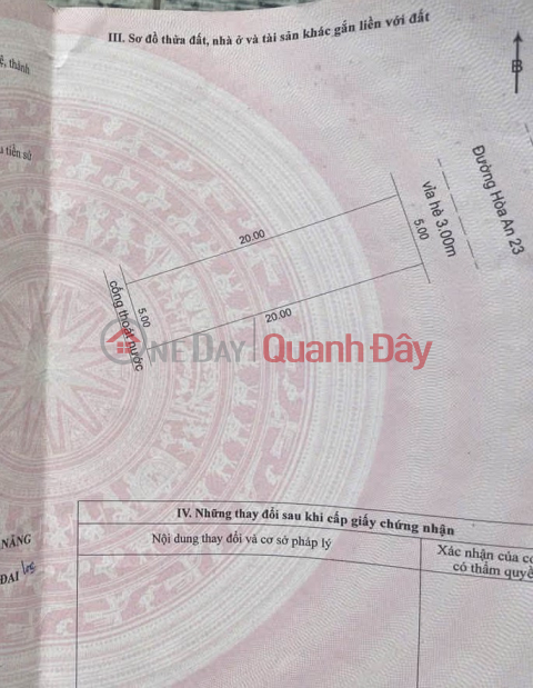 Lô đất MT đường Hoà An 23 Phường An Khê Tp Đà Nẵng _0