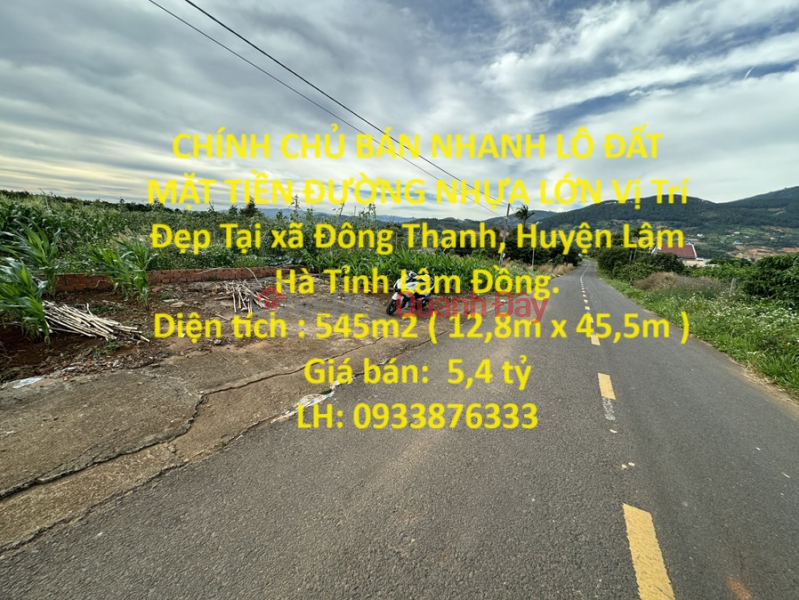 OWNERS QUICK SALE OF LAND LOT FRONT OF LARGE ASTHMA ROAD Beautiful Location In Lam Ha, Lam Dong Sales Listings