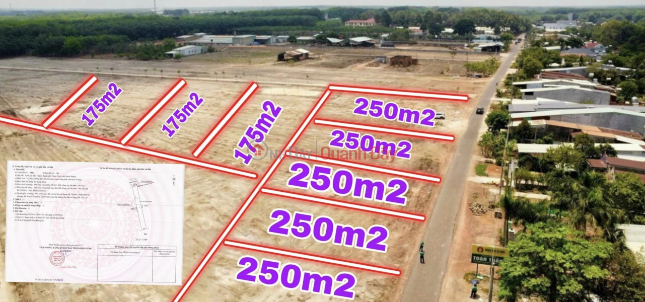 Dong Xoai City land is ready to be registered, notarized immediately 250m2/668 million/plot Sales Listings