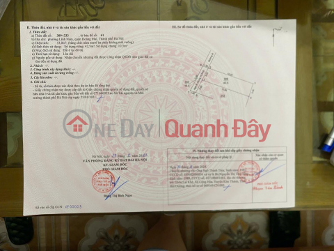 Bán nhà ngõ Thúy Lĩnh, Lĩnh Nam, Hoàng Mai. 43m2, 1 tầng, sổ đỏ chính chủ. Giá 4.9 tỷ. LH: 0989993208. Hướng _0