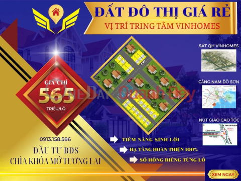 Selling a plot of land located on a wide road right in the center of Hoa Nghia ward - near Vinhomes Duong Kinh urban area. Cheap _0