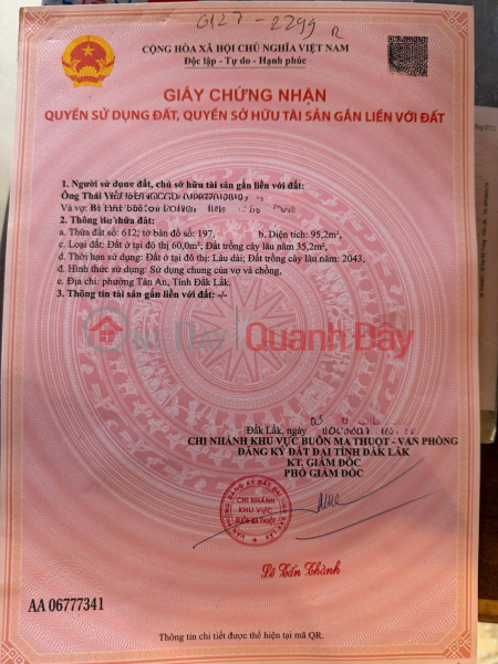 HOT HOT – CHÍNH CHỦ CẦN BÁN 3 LÔ ĐẤT LIỀN KỀ Tại Đường Phạm Ngũ Thứ, P.Tân An, TP.Buôn Ma Thuột, Đắk Lắk Niêm yết bán