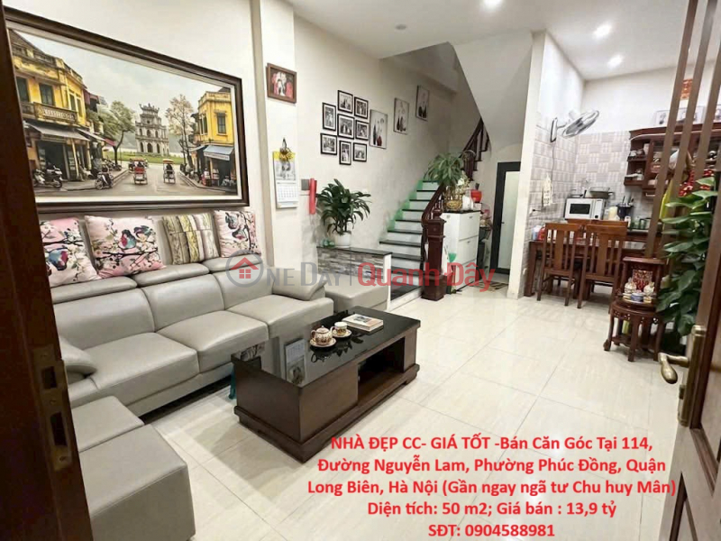 NHÀ ĐẸP CC- GIÁ TỐT -Bán Căn Góc Tại 114, Đường Nguyễn Lam, Phường Phúc Đồng, Quận Long Biên, Hà Nội (Gần Niêm yết bán